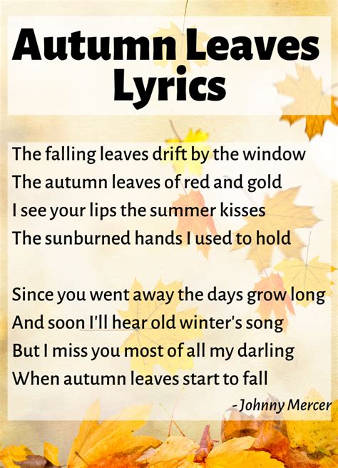 autumn leaves lyrics french|autumn leaves french lyrics translation.